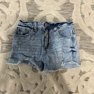 JUSTICE , denim bleach shorts ,ripped.